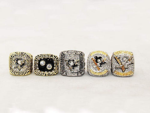 1991/1992/2009/2016/2017 Pittsburgh Penguins Replica Rings Set