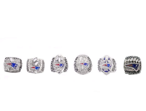 2001/2002/2004/2014/2016 New England Patriots Rings Set