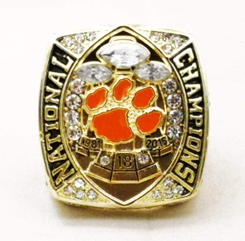 2018 Clemson Tigers Football National Ring-No Flaws ，Real Gold Plated