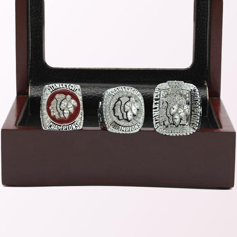 Chicago Blackhawks NHL Championship Rings Final Stanley Cup Rings Full Set With Display Box
