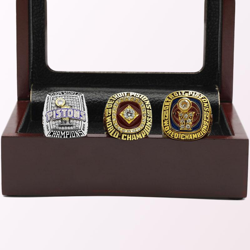 Detroit Pistons NBA Basketball Championship Rings Full Set Replica With Box