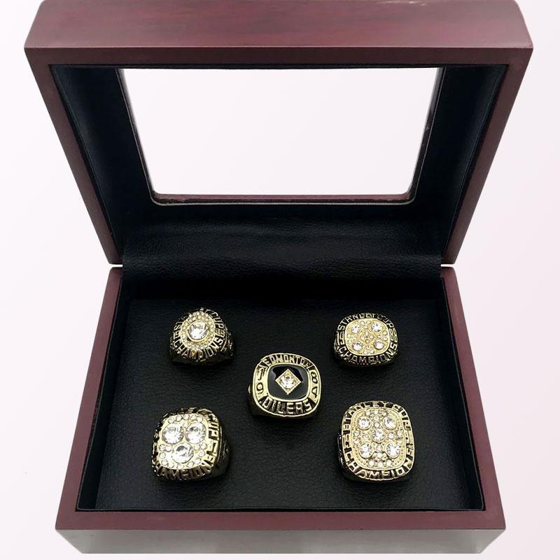 Edmonton Oilers NHL Championship Rings Final Stanley Cup Rings Full Set With Display Box