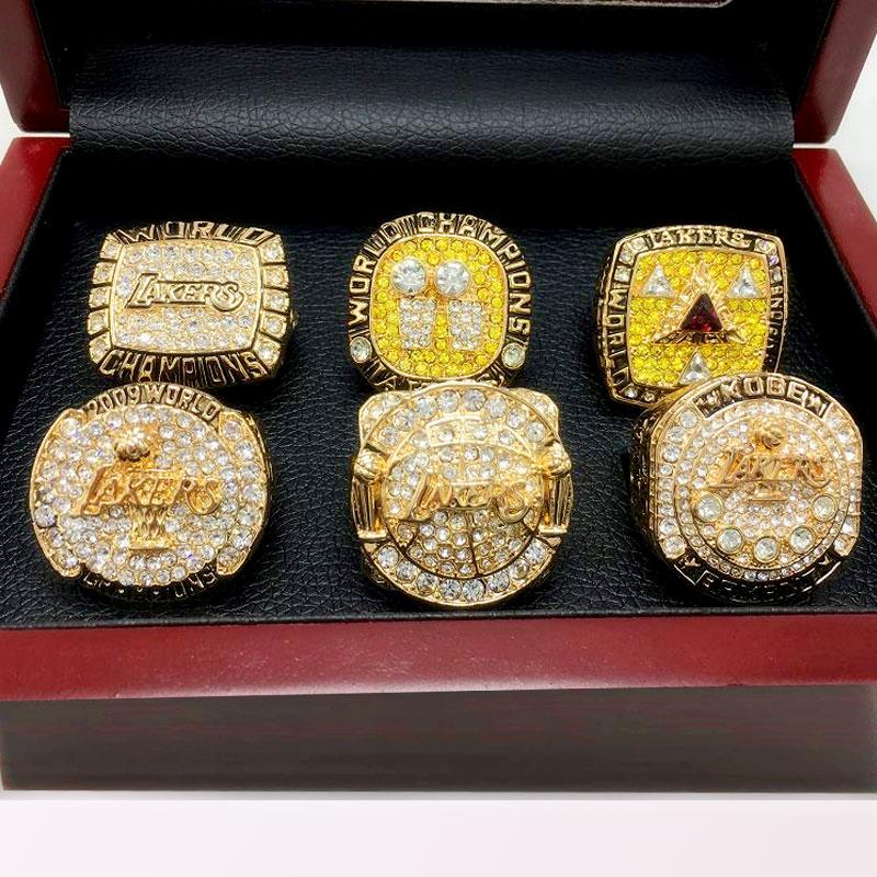 Los Angeles Lakers NBA Basketball Championship Rings Full Set Replica With Box