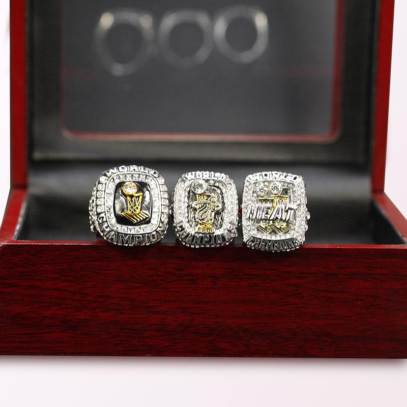 Miami Heat NBA Basketball Championship Rings Full Set Replica With Box