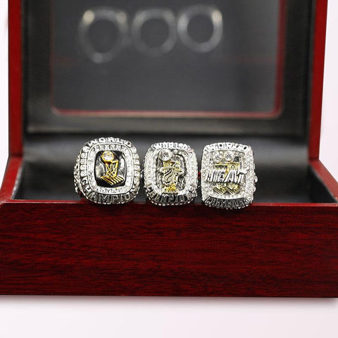 Miami Heat NBA Basketball Championship Rings Full Set Replica With Box
