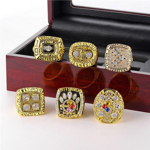 Pittsburgh Steelers Super Bowl Championship Rings Full Set Replica With Box