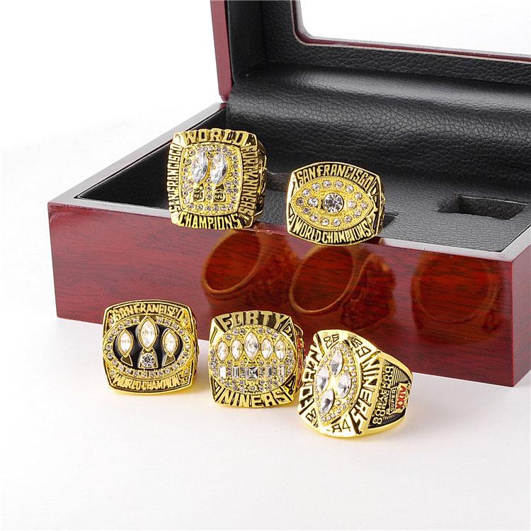 San Francisco 49ers Super Bowl Championship Rings Full Set Replica With Box