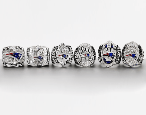 New England Patriots Ring Set (2002, 2004, 2005, 2015, 2017, 2019) - Premium Series