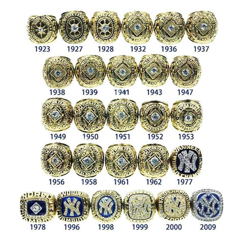New York Yankees 27 pcs set 1923-2009 World Series Rings Set