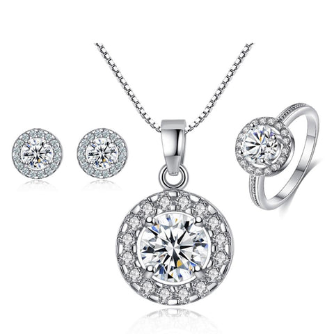 2019 Fashion Wild Necklace Earring Suit for Woman Charm Full Star high quality zircon jewelry Set Bride Suit Wholesale