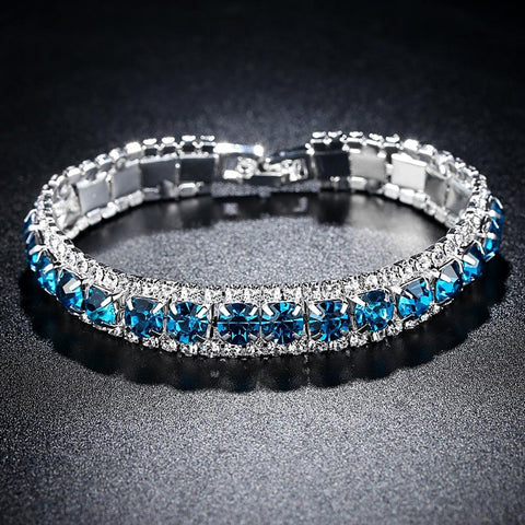 Beiver Fashion 4 Colors Crystal Tennis Bracelet for Women White Gold Color Wedding Bands Jewelry