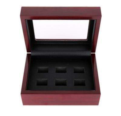 Six Holes Transparent Lid Of Display Wood Box For Rings