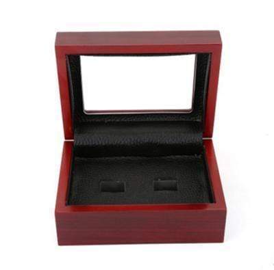 Two Holes Transparent Lid Of Display Wood Box For Rings